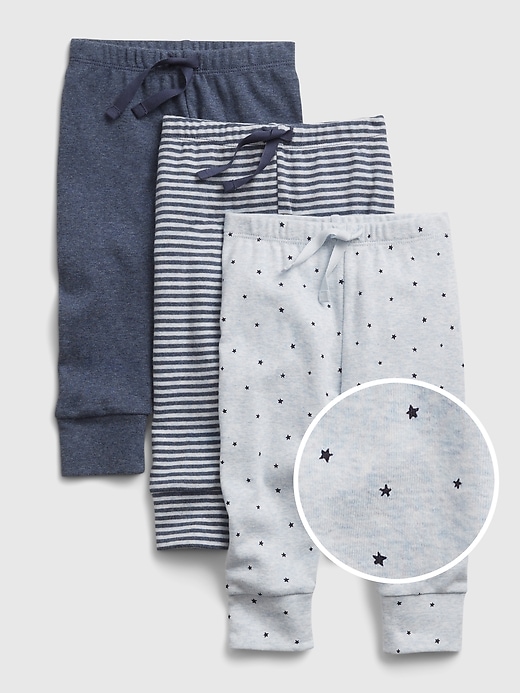 1 of 8 showing, with the color blue heather of product Baby First Favorite Print Pull-On Pants (3-Pack)