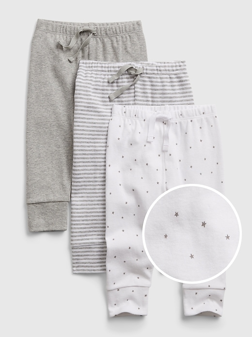 1 of 8 showing, with the color grey heather of product Baby First Favorite Print Pull-On Pants (3-Pack)