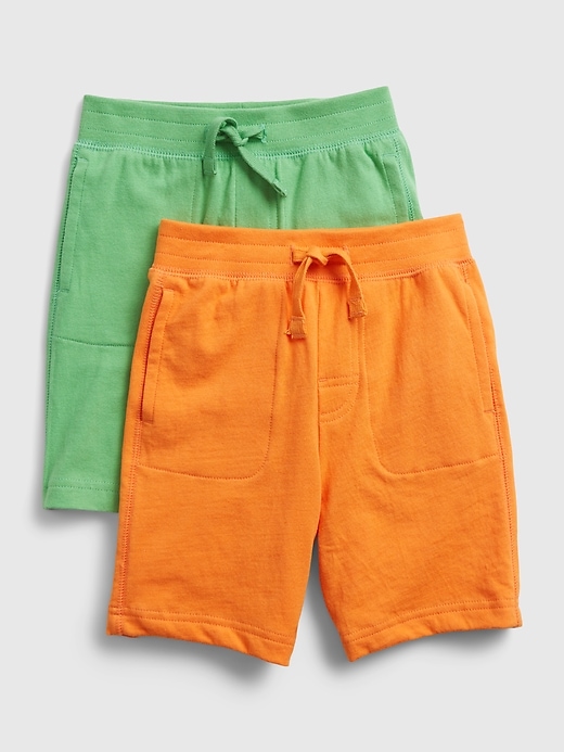 1 of 8 showing, with the color mango of product Toddler 100% Organic Cotton Pull-On Shorts (2-Pack)