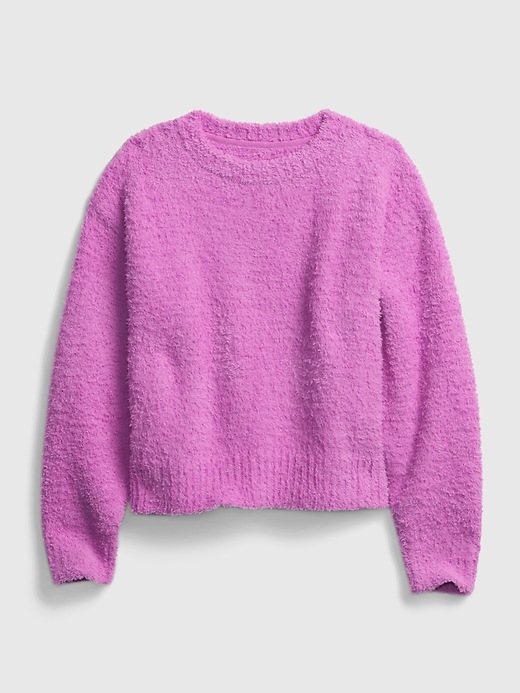 Kids Crewneck Cropped Fuzzy Sweater Gap