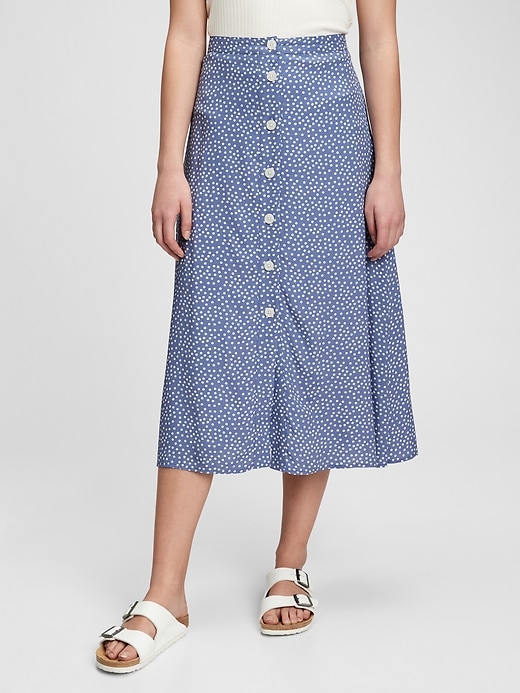 Image number 1 showing, Lenzing&#153 Ecovero&#153 Button-Front Midi Skirt