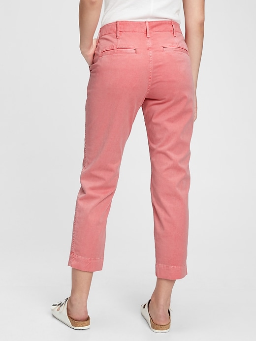 2 of 8 showing, with the color belle pink of product High Rise Stretch Straight Khakis with Washwell™