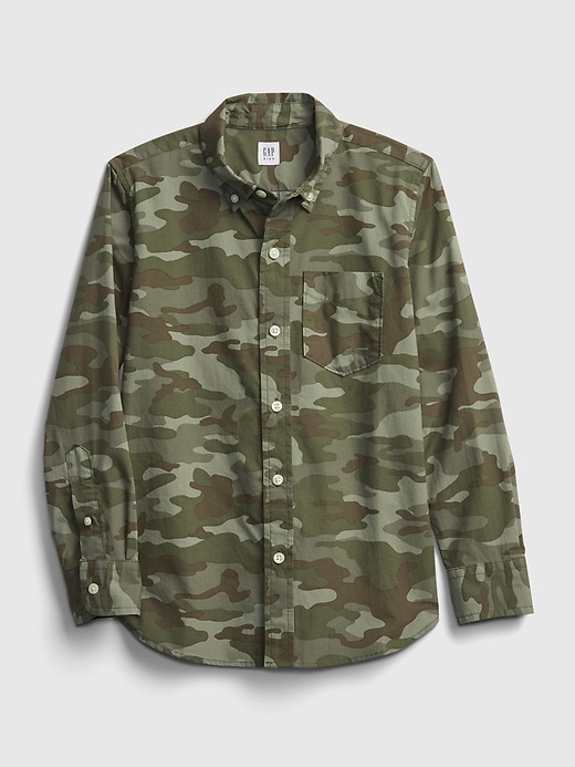 Image number 1 showing, Kids Camo Poplin Shirt