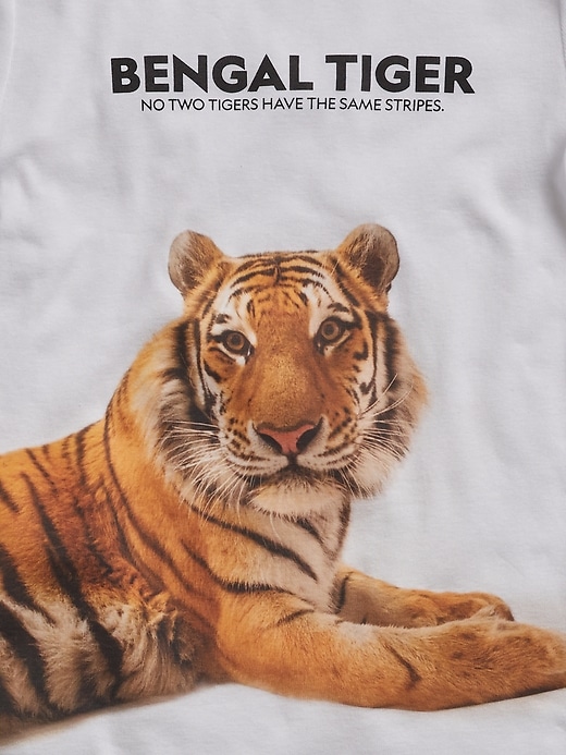 2 of 8 showing, with the color white of product GapKids &#124 National Geographic Bengal Tiger Graphic 100% PJ Set