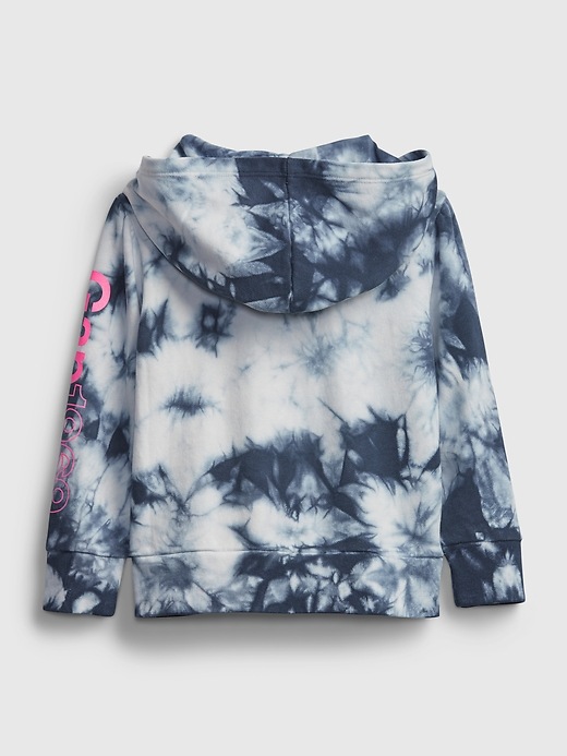 2 of 8 showing, with the color blue tie dye of product Toddler Tie-Dye Gap Logo Hoodie