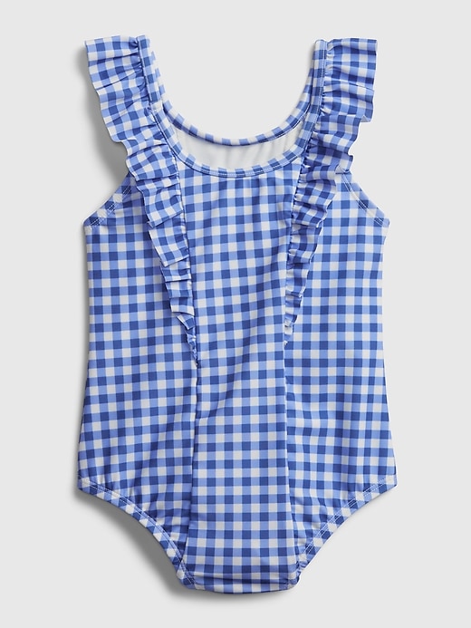 Image number 2 showing, Toddler Ruffle Gingham Print Swim One-Piece