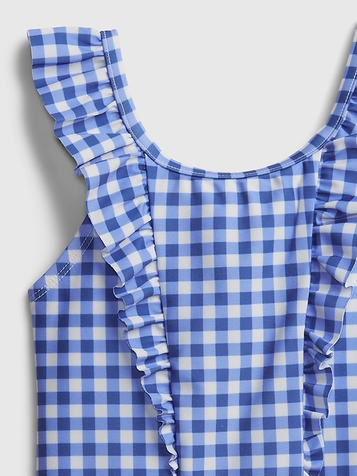 Image number 3 showing, Toddler Ruffle Gingham Print Swim One-Piece