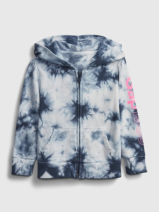 1 of 8 showing, with the color blue tie dye of product Toddler Tie-Dye Gap Logo Hoodie