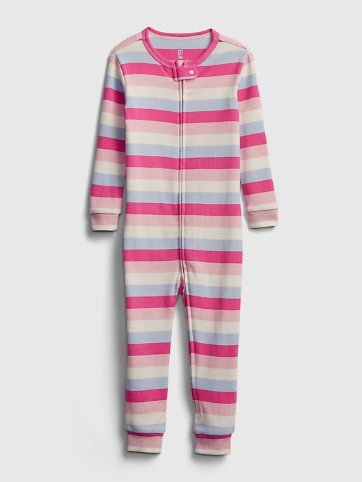 1 of 8 showing, with the color multi stripe of product Baby 100% Organic Cotton Stripe One-Piece