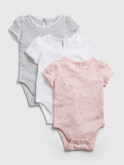 1 of 8 showing, with the color light pink heather of product Baby Cluny Bodysuit (3-Pack)