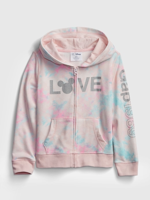 1 of 8 showing, with the color new off white of product GapKids &#124 Disney Mickey Mouse Gap Logo Hoodie