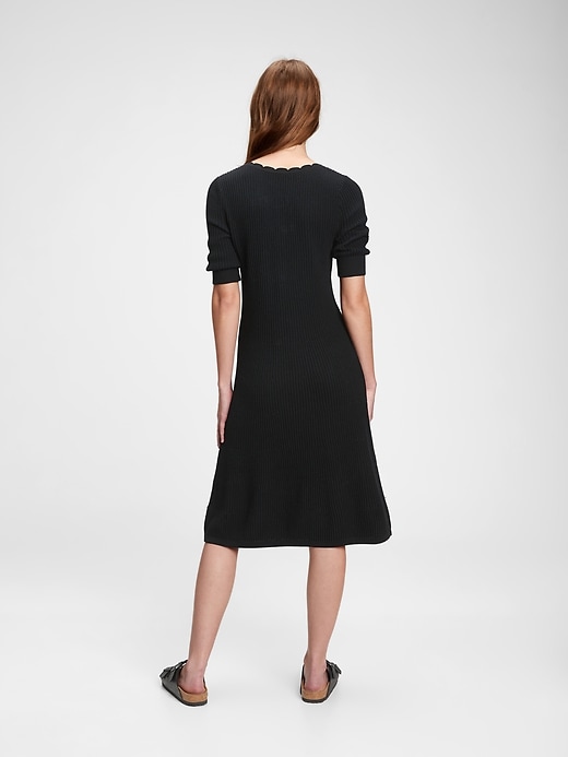 2 of 8 showing, with the color true black of product Fit & Flare Sweater Dress