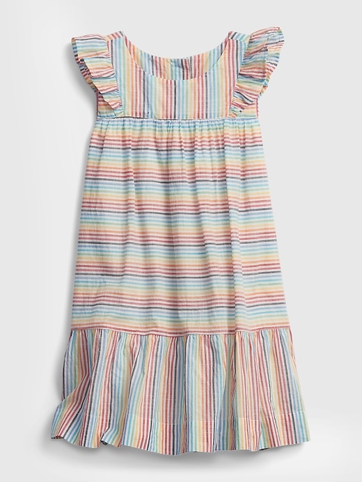 Image number 1 showing, Toddler Rainbow Stripe Dress