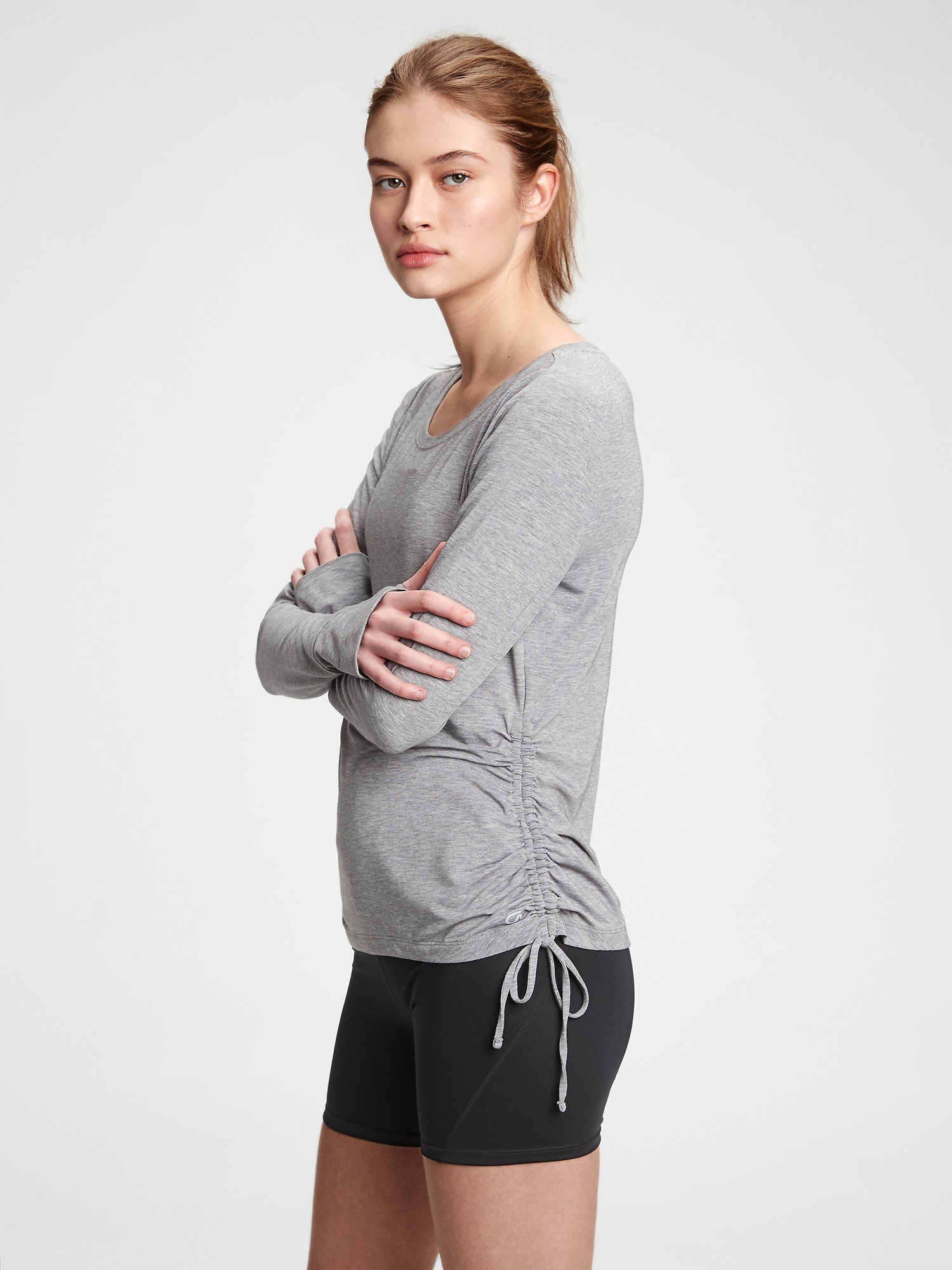 side ruched t shirt