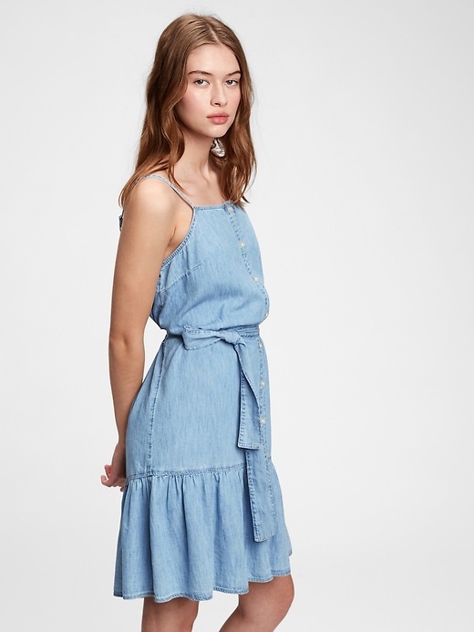 Image number 3 showing, Button-Front Ruffle Cami Dress