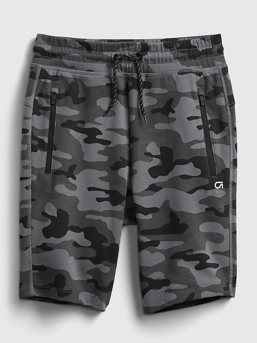 1 of 8 showing, with the color black camo of product Kids GapFit 7" Fit Tech Shorts