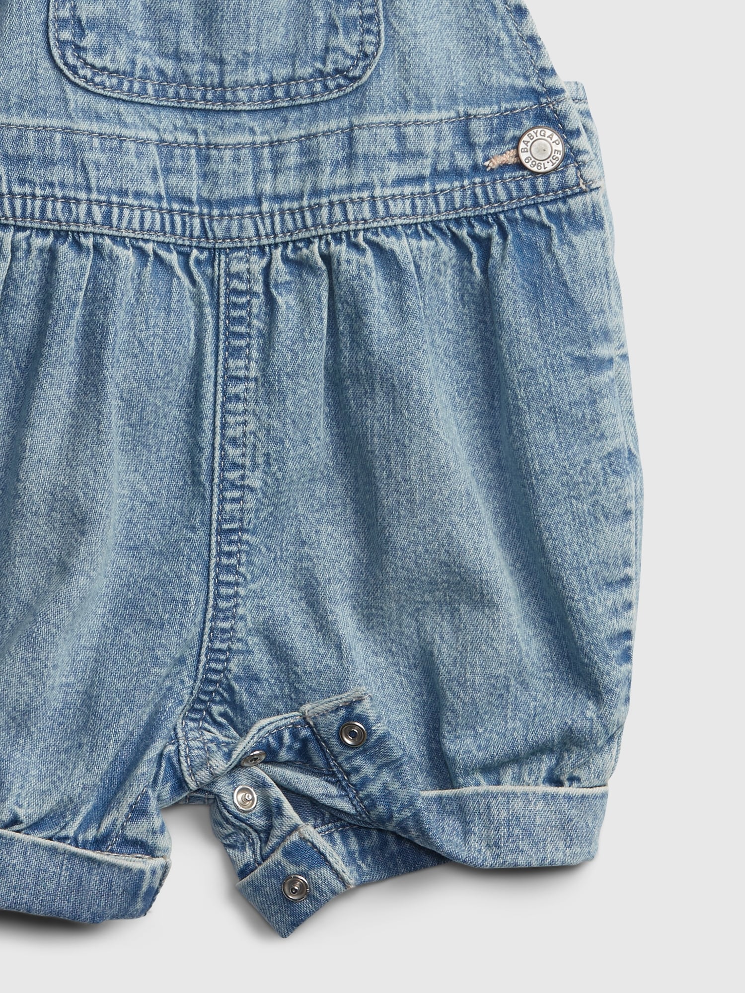 Baby Denim Ruffle Shortalls Gap