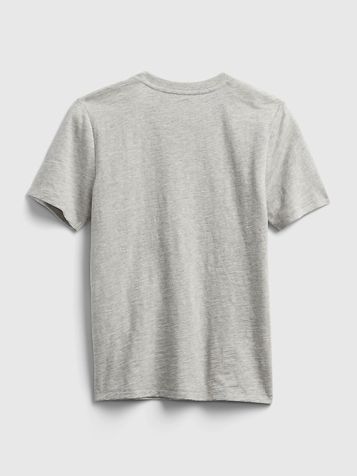 2 of 8 showing, with the color light heather grey of product Kids Flippy Sequin Graphic T-Shirt