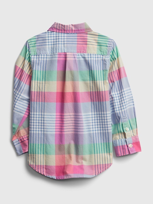 View large product image 2 of 3. Toddler Plaid Poplin Shirt