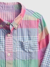View large product image 3 of 3. Toddler Plaid Poplin Shirt
