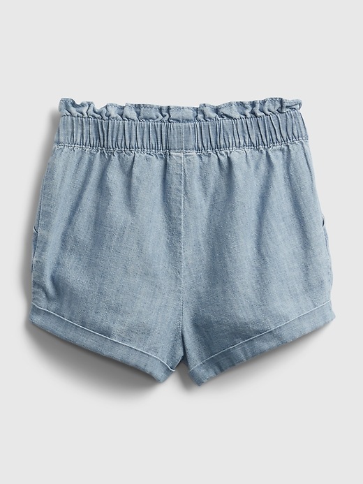 Image number 2 showing, Toddler Chambray Utility Pull-On Shorts