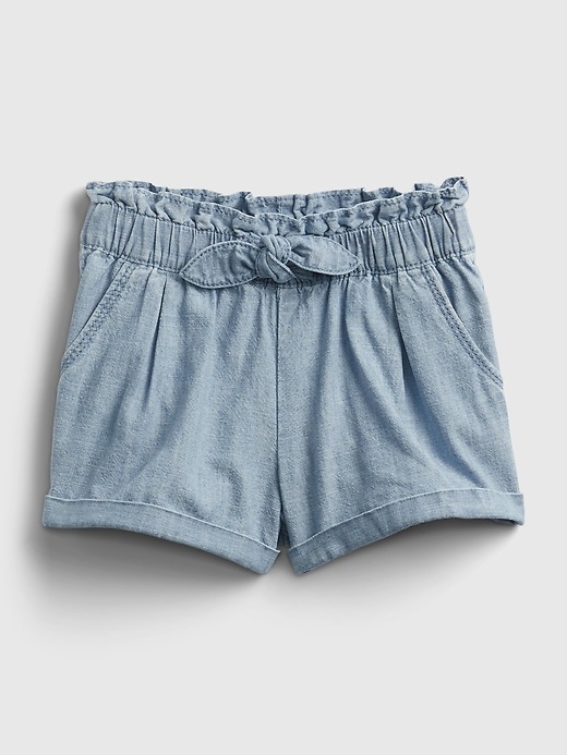 Image number 1 showing, Toddler Chambray Utility Pull-On Shorts