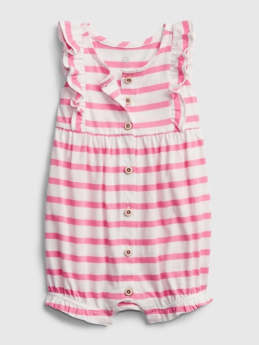 1 of 8 showing, with the color neon impulsive pink of product Baby Stripe Shorty One-Piece