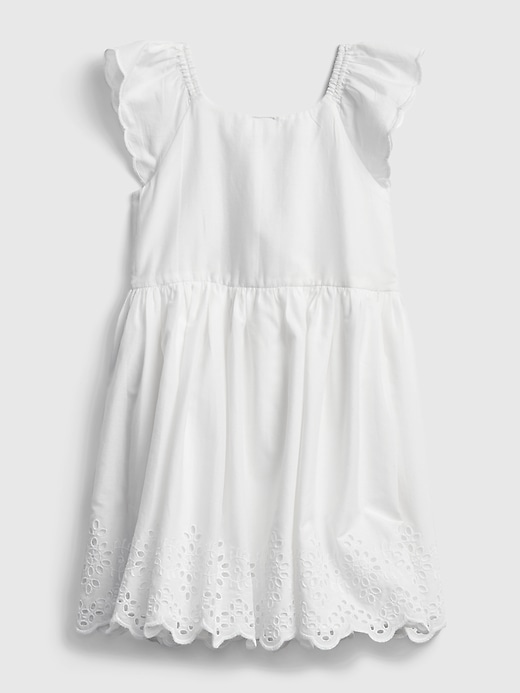 2 of 8 showing, with the color optic white of product Toddler Eyelet Dress