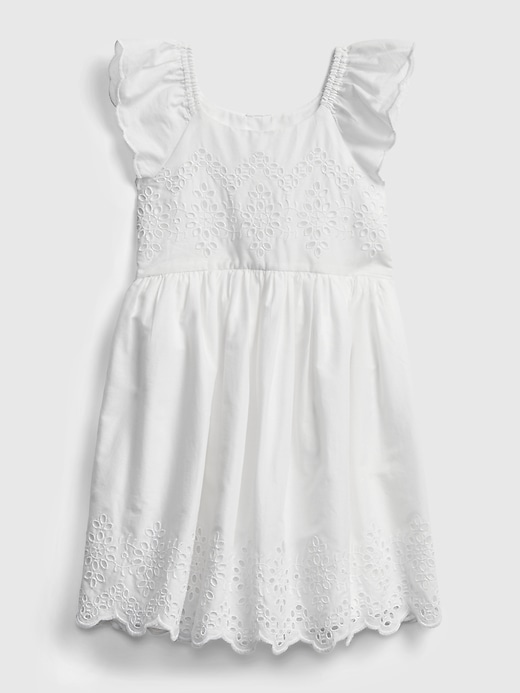 1 of 8 showing, with the color optic white of product Toddler Eyelet Dress