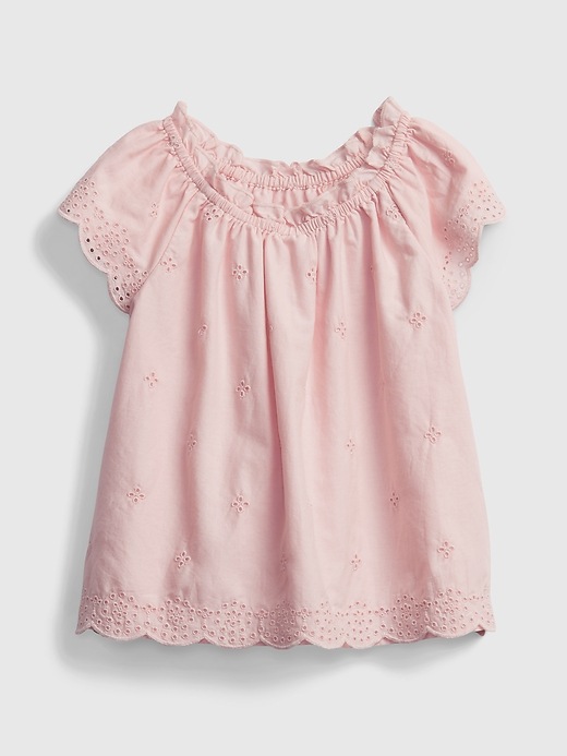 1 of 8 showing, with the color spring pink of product Toddler Eyelet  Top