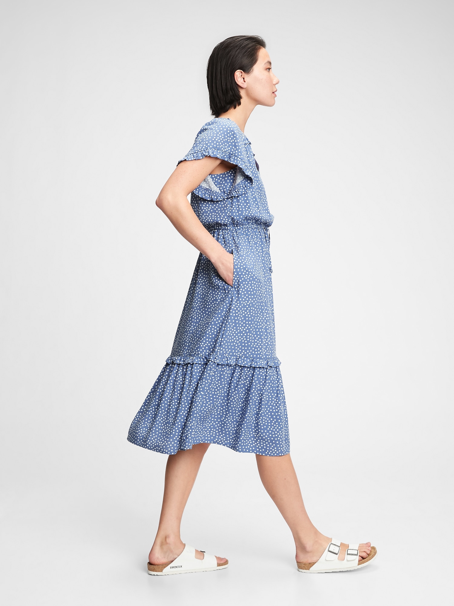 gap flutter sleeve midi dress