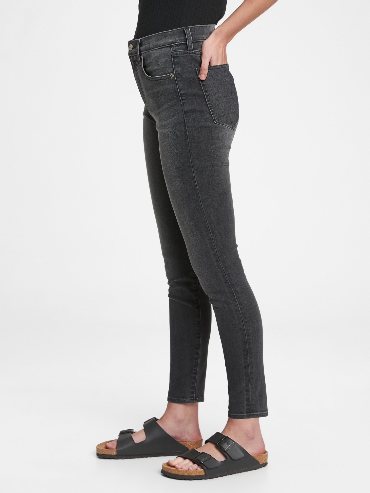 high rise true skinny jeans with washwell