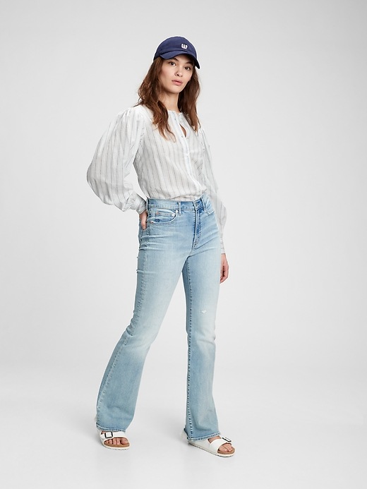 Striped Balloon Sleeve Top | Gap