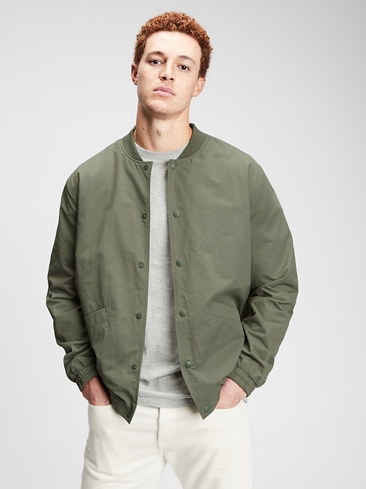 1 of 8 showing, with the color succulent green of product Bomber Jacket