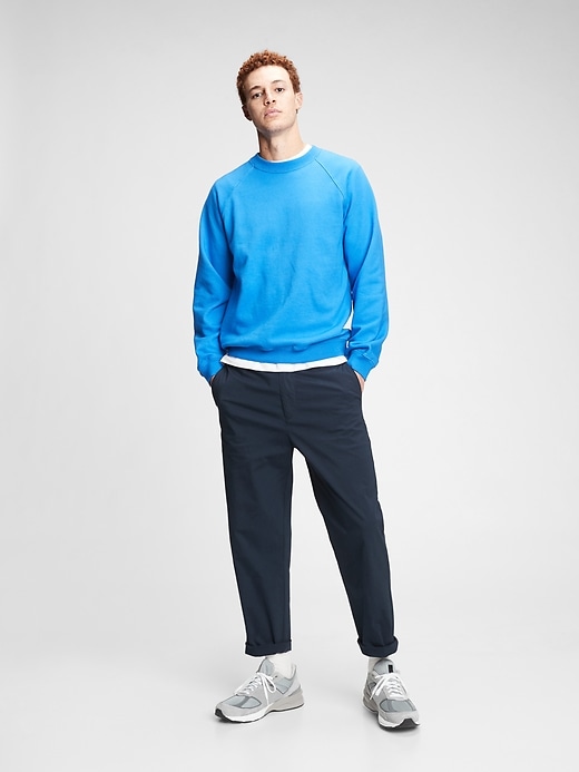 1 of 8 showing, with the color new classic navy of product Relaxed Taper E-Waist Pants with GapFlex