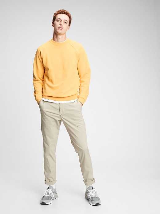 1 of 8 showing, with the color yellow nebraska corn of product French Terry Raglan Crewneck Sweatshirt