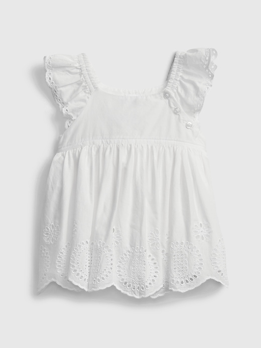 1 of 8 showing, with the color optic white of product Baby Eyelet Shirt