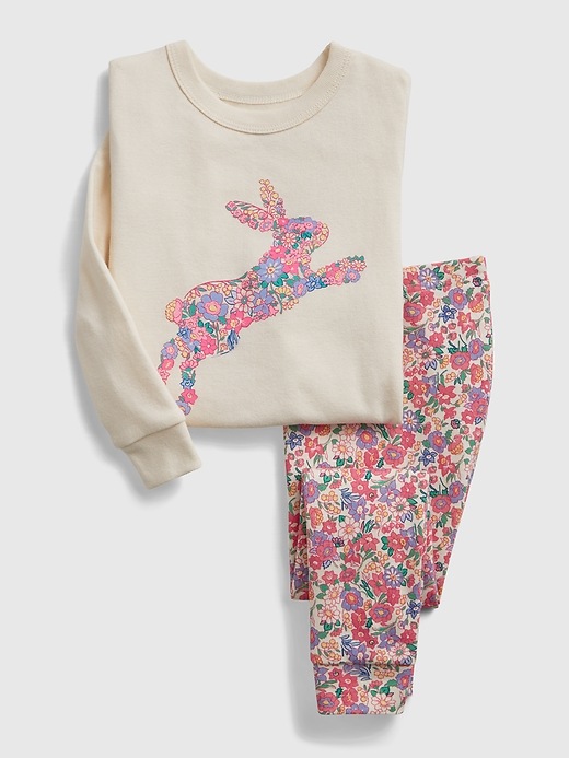 Image number 1 showing, babyGap 100% Organic Cotton Floral Bunny Graphic PJ Set