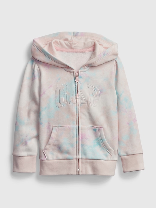 1 of 8 showing, with the color pink tie dye of product Toddler Tie-Dye Gap Logo Hoodie