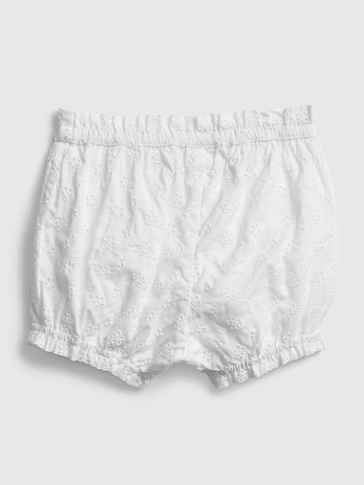 2 of 8 showing, with the color optic white of product Baby Eyelet Bubble Shorts