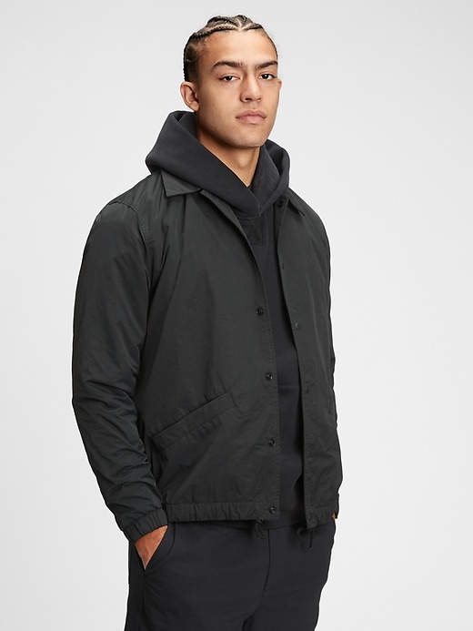 1 of 8 showing, with the color black moonless night of product Nylon Coaches Jacket