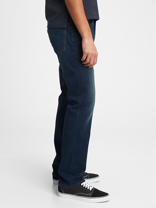 1 of 8 showing, with the color dark indigo blue of product Soft Wear Straight Jeans With Washwell™