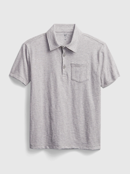 1 of 8 showing, with the color grey heather of product Kids Polo Shirt
