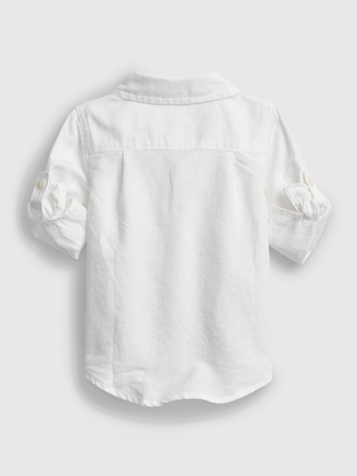 2 of 8 showing, with the color white of product Baby Linen Shirt