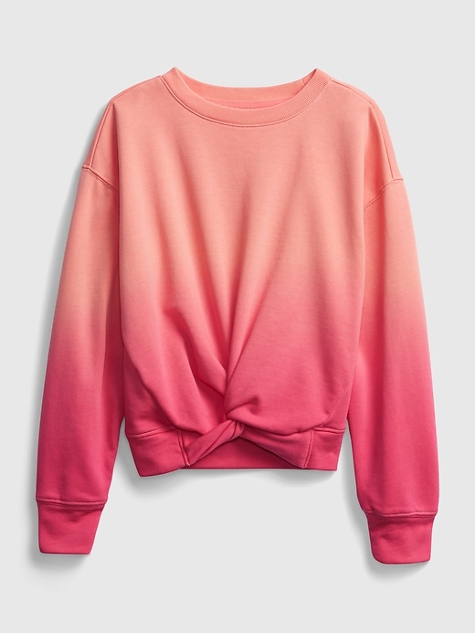 1 of 8 showing, with the color neon coral volt of product Kids Twist Crewneck Sweatshirt
