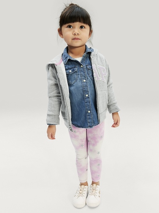 2 of 8 showing, with the color purple tie dye of product Toddler Mix and Match Graphic Leggings