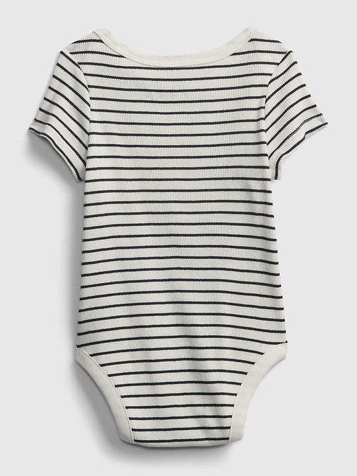 Image number 2 showing, Baby 100% Organic Cotton Stripe Bodysuit