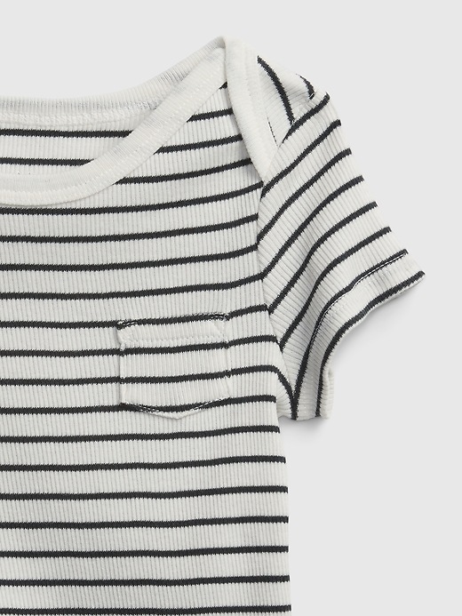 Image number 3 showing, Baby 100% Organic Cotton Stripe Bodysuit