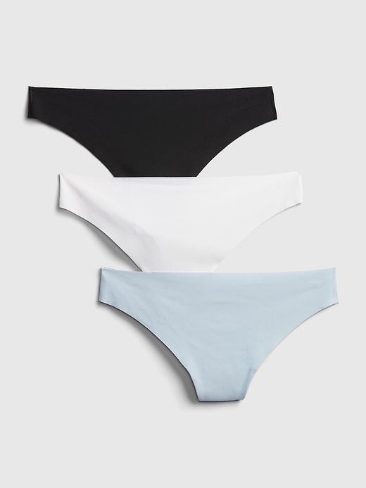 1 of 8 showing, with the color Black, White, & Ice Blue of product No-Show Thong (3-Pack)