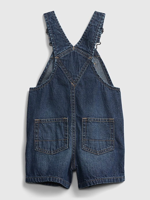 2 of 8 showing, with the color medium wash of product Baby Denim Shortalls